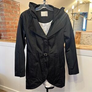 Soia & Kyo Black Trench Coat With Removable Hood